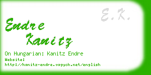 endre kanitz business card